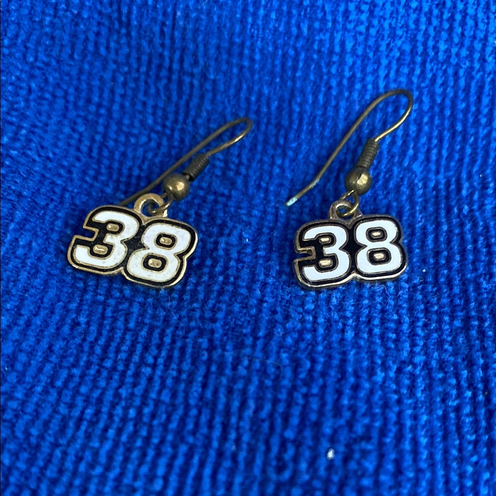 Number 38 Dangle Earrings